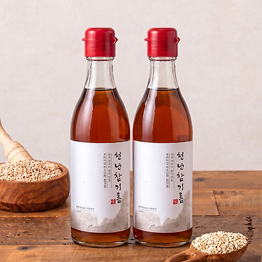 [톡딜]100% 저온압착 통참깨 천년참기름 350ml 2병 (12,800원/무료)