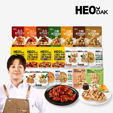 [톡딜] 허닭 3주 식단 닭가슴살 풀패키지 21팩 (25,947원/무료)