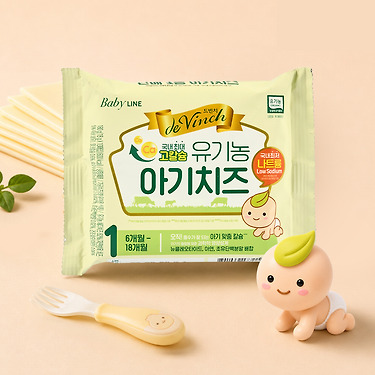 드빈치 자연방목 유기농 아기치즈 80매+체다치즈 10매