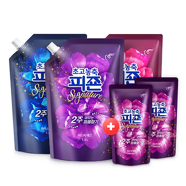 초고농축 피죤 NEW 시그니처 1.3L 3개+미스틱레인 300ml 2개