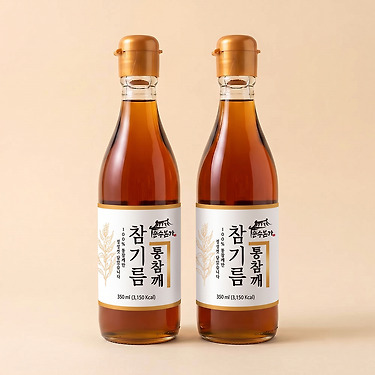 단한번 착유로 고소한 통깨100% 금방아 참기름 350ml + 350ml