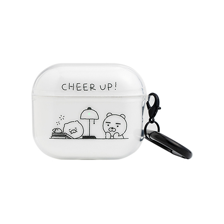 Chunsik studying Kakao Friends AirPod 3 transparent case