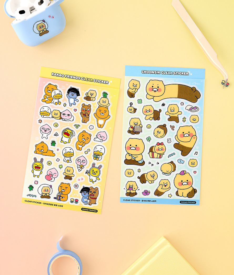 Clear Stickers Deco Clear Chunsik - Kakao Friends