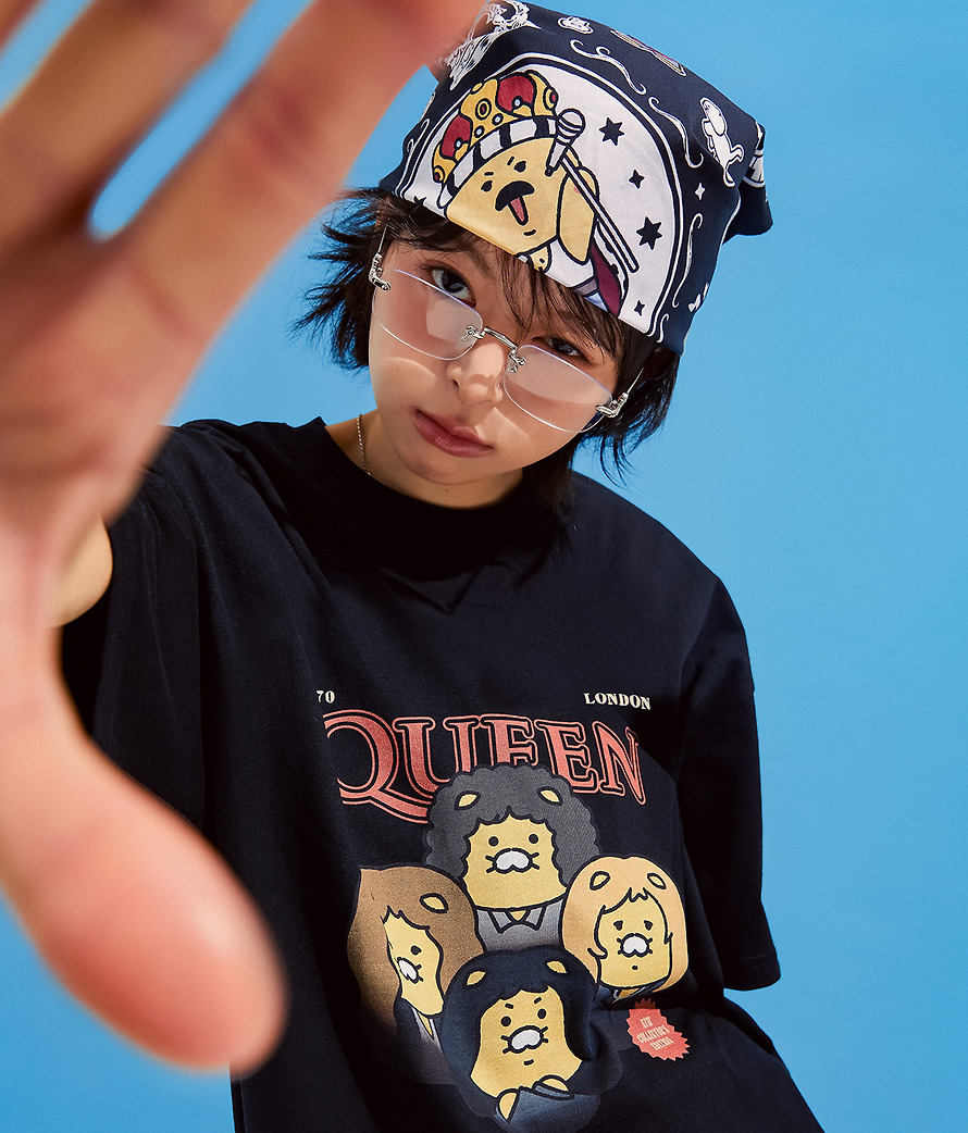 T-Shirt Queen X Friends Queen II Black Chunsik - Kakao Friends