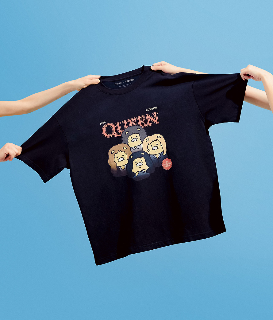 T-Shirt Queen X Friends Queen II Black Chunsik - Kakao Friends