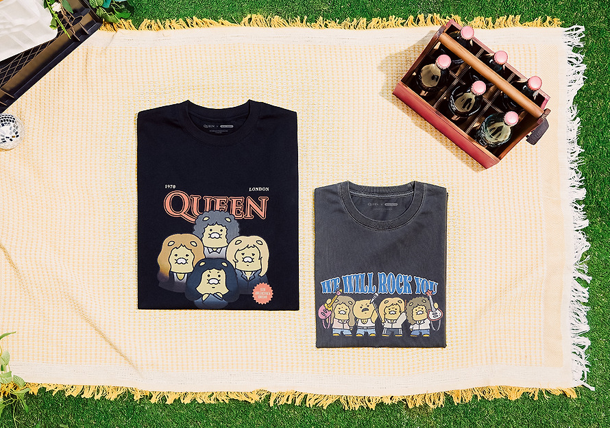 T-Shirt Queen X Friends Rock Charcoal Chunsik - Kakao Friends