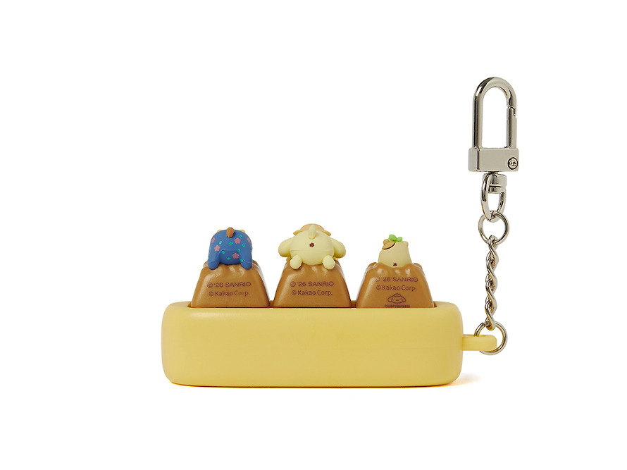 Figure Keychain Pompompurin X Friends Clicker Keycap - Kakao Friends