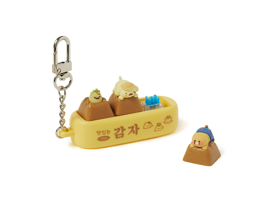 Figure Keychain Pompompurin X Friends Clicker Keycap - Kakao Friends