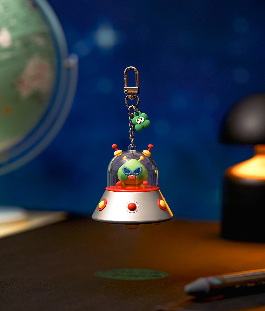 Keychain Lucky Delivery UFO Beam Little Apeach - Kakao Friends