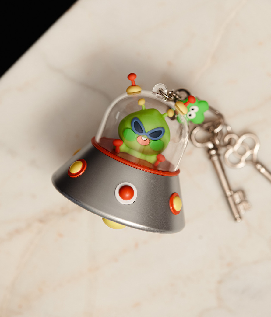 Keychain Lucky Delivery UFO Beam Little Apeach - Kakao Friends