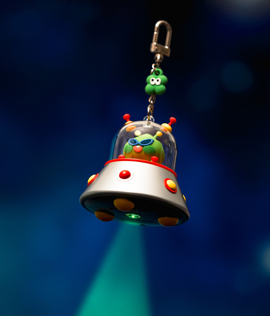Keychain Lucky Delivery UFO Beam Little Apeach - Kakao Friends