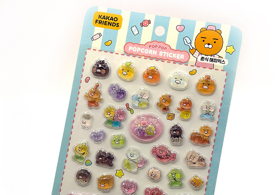 Stickers Popcorn Happy Mix - Kakao Friends