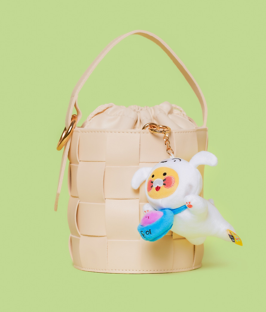 Reel Plush Keychain Shin-chan X Friends Shiro Chunsik - Kakao Friends