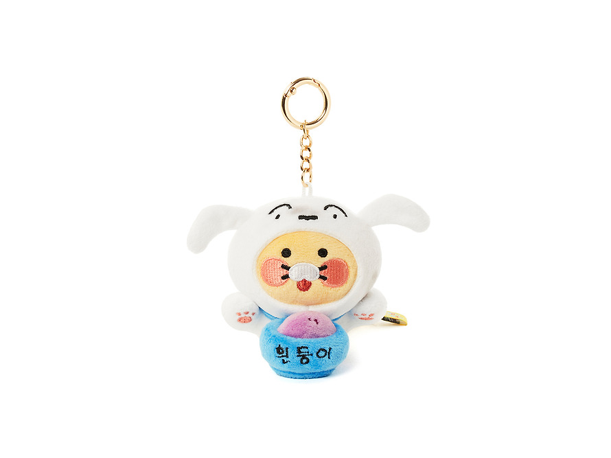Reel Plush Keychain Shin-chan X Friends Shiro Chunsik - Kakao Friends