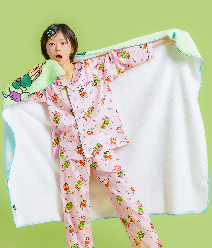 Large Fleece Blanket Shin-chan X Friends - Kakao Friends