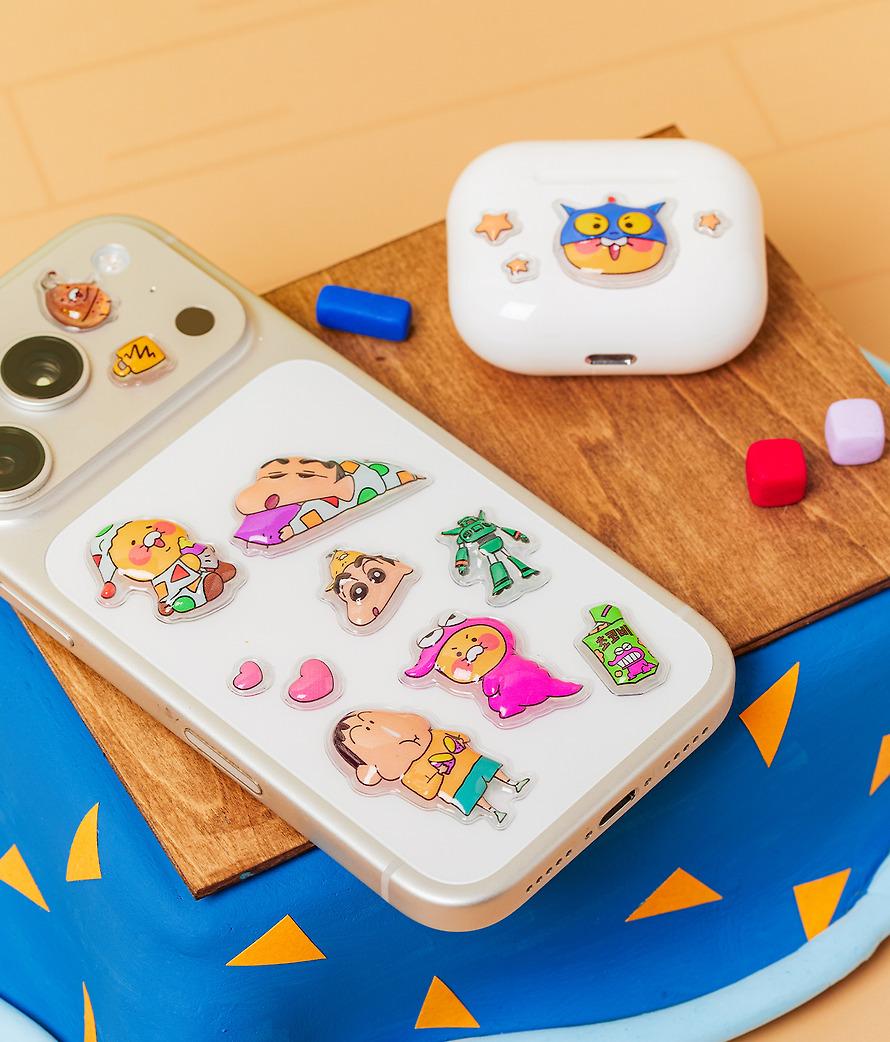 3D Puffy Stickers Shin-chan X Friends - Kakao Friends