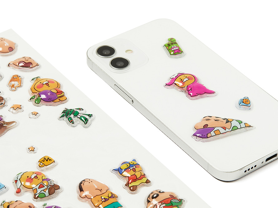 3D Puffy Stickers Shin-chan X Friends - Kakao Friends
