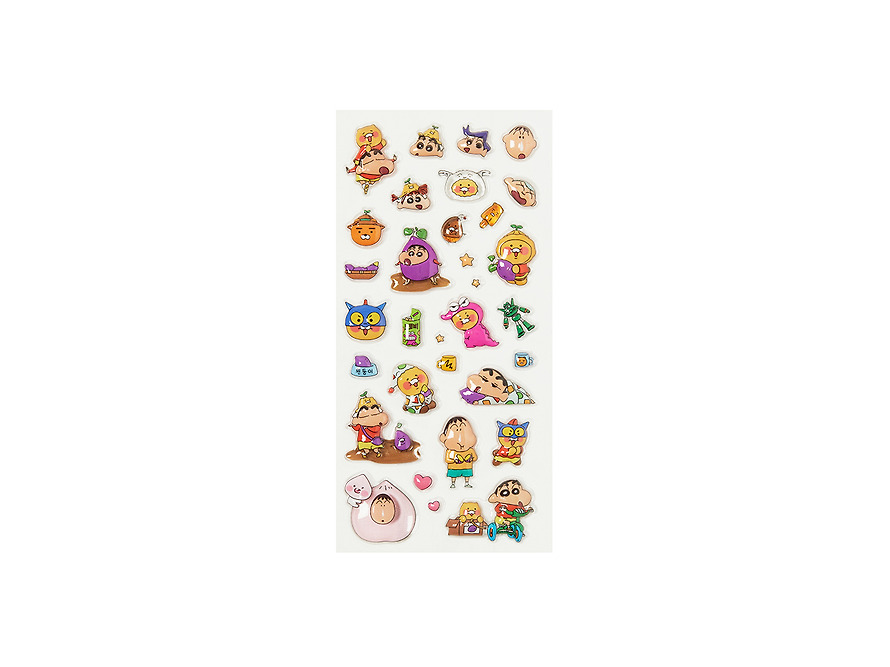 3D Puffy Stickers Shin-chan X Friends - Kakao Friends