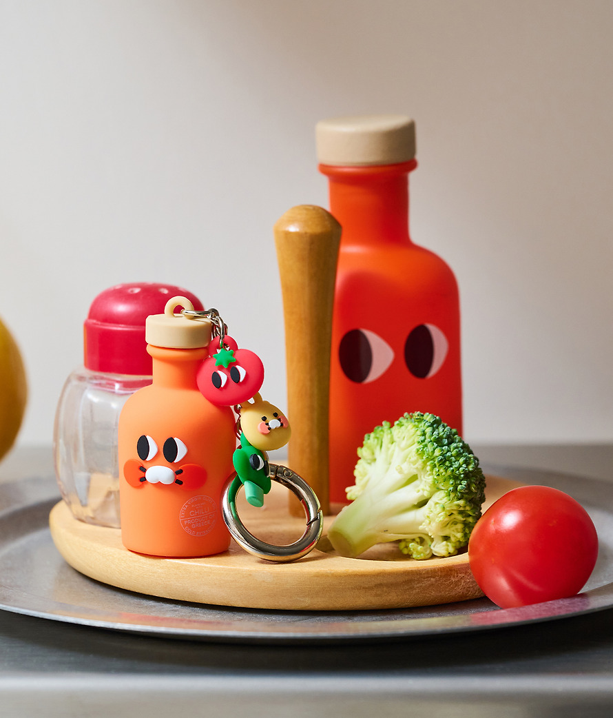 Porte-Clés Figurine Iyaiya X Friends Huile d'Olive Piment Chunsik - Kakao Friends