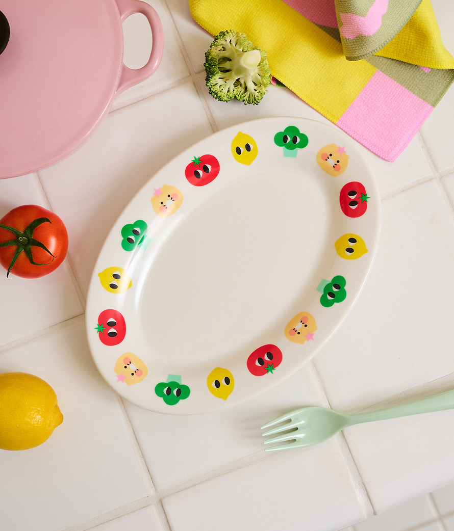 Melamine Plate Iyaiya X Friends L Chunsik - Kakao Friends