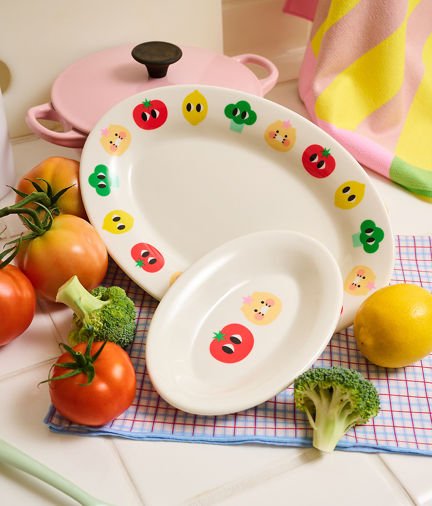 Melamine Plate Iyaiya X Friends L Chunsik - Kakao Friends